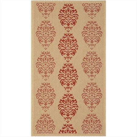 Safavieh 2 Ft. -7 In. X 5 Ft. Small Rectangle Indoor-Outdoor Courtyard- Beige And Red- Machine Made Rug CY2720-3701-3